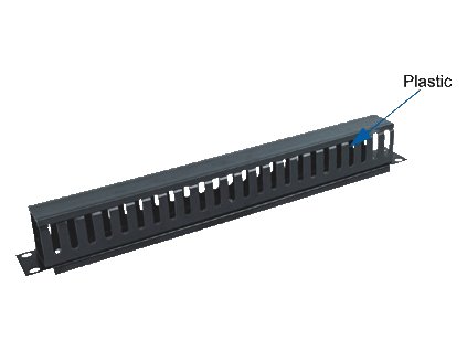 19" vyvazovací panel 1U jednostr.plast.lišta (BK)