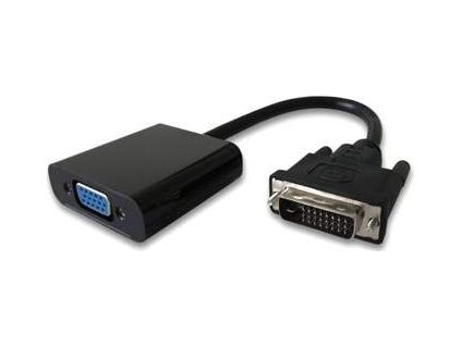PremiumCord převodník DVI-D na VGA s krátkým kabelem - černý