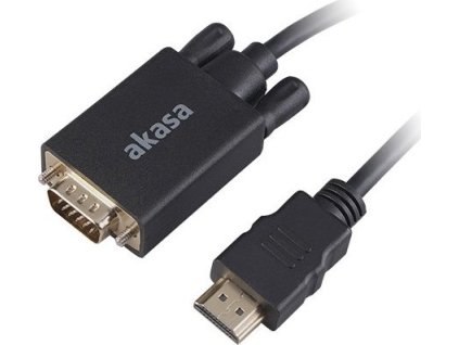 AKASA kabel k monitoru HDMI na VGA / AK-CBHD26-20BK / 1920x1080p@60Hz / 2m / černý