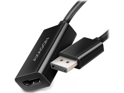 AXAGON adaptér DP na HDMI / RVD-HI20N / 4K/60Hz / HDCP 2.2 / 0,15m / černý