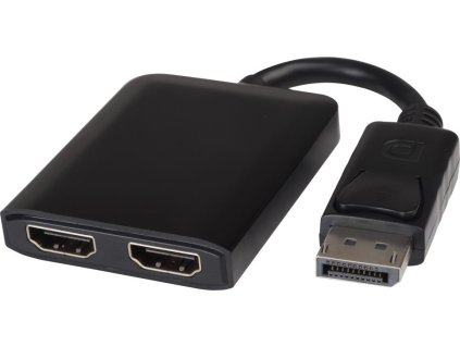 PremiumCord MST adaptér DisplayPort 1.2 - 2x HDMI, rozšíření+zrcadlení+2 obrazy, 4K*2K@60Hz