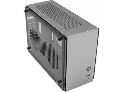 Zalman skříň M2 Mini / mini tower / ITX / 80 mm fan / USB 3.0 / USB 3.1 / riser card / prosklené bočnice / stříbrná