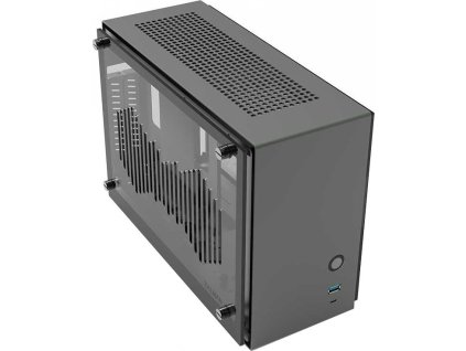 Zalman skříň M2 Mini / mini tower / ITX / 80 mm fan / USB 3.0 / USB 3.1 / riser card / prosklené bočnice / antracitová