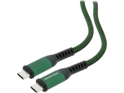 PATONA kabel USB-C/USB-C, Power delivery 100W, opletený, 100cm