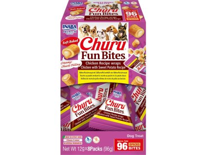 Dog Churu Fun Bites - Chicken Recipe wraps Chicken with Sweet Potato Recipe 8x12g