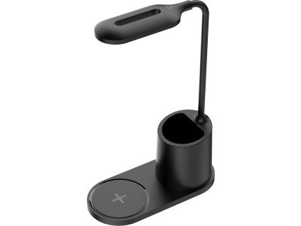 Platinet stolní LED lampa 3W, bezdrátové nabíjení, černá