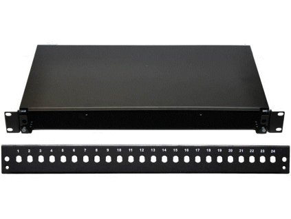 19" Optická vana  24xST černá, aret. plast. klipem