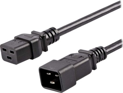 PremiumCord Kabel síťový prodlužovací  230V 16A 3m, konektory IEC 320 C19 - IEC 320 C20