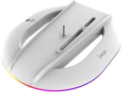 iPega P5S035SA Vertikální Stojan (2xUSB-A) s RGB pro PS5 Slim/PS5 Pro White
