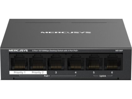 Mercusys MS106P 6xFE desktop switch 4xPoE+