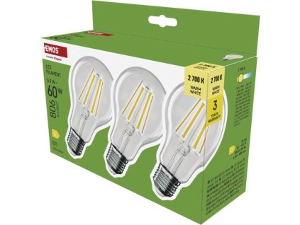 LED žárovka Filament A60 / E27 / 5,9 W (60 W) / 806 lm / teplá bílá