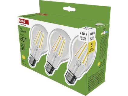 LED žárovka Filament A60 / E27 / 5,9 W (60 W) / 806 lm / Neutrální bílá