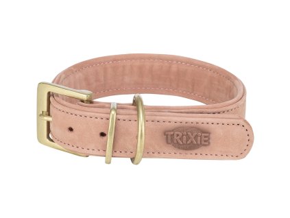 Obojek PURE kožený, růžová