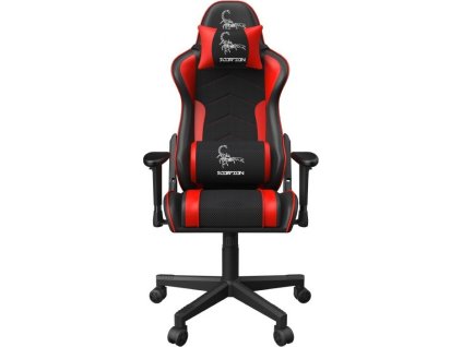 Gembird herní židle Scorpion černá/červená mesh-red skin