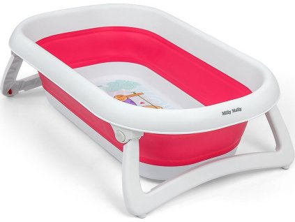 Dětská skládací vanička s výpustí Milly Mally Aqua růžová