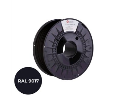 Filament C-TECH PREMIUM LINE, TPU 90A, flexibilní, dopravní černá, RAL9017, 1,75mm, 1kg