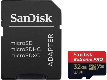SanDisk Extreme PRO microSDHC 32GB / A1 C10 V30 UHS-I U3 / SD Adaptér / + RescuePRO