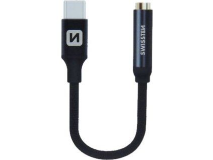 Swissten Audio Adaptér Textile Usb-C/Jack (Samice) 0,15 M Černý