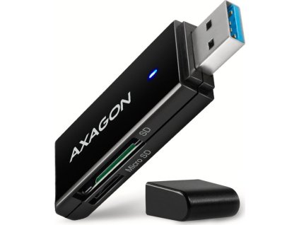AXAGON CRE-S2N, USB-A 3.2 Gen 1 - SUPERSPEED čtečka karet, 2-slot & lun SD/microSD, podpora UHS-I