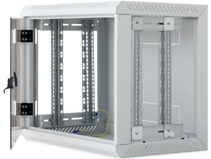 Nástěnný rack RUA 15U/600mm odn.boč+skl.dv. černý