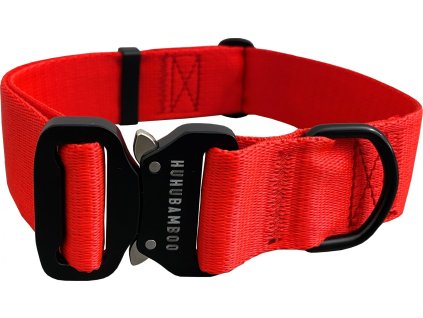 HUHUBAMBOO obojek JEDNOBAREVNÝ popruhový 4x43-74cm, červený