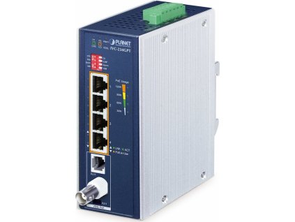 Planet IVC-234GPT, VDSL2 průmyslový ethernet konvertor, 4x 1Gb 802.at PoE+, profil 17a/30a/35b,G.993.5 G.Vectoring,G.INP