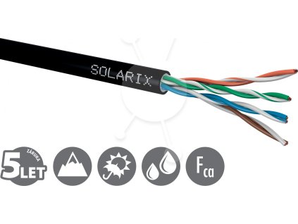 Instalační kabel Solarix CAT5E UTP PE Fca venkovní Gelový 305m/box SXKD-5E-UTP-PEG