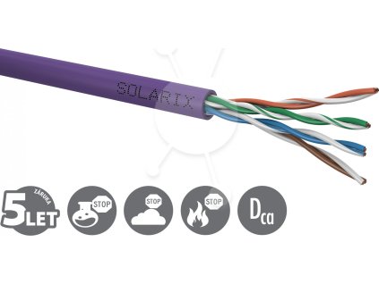 Instalační kabel Solarix CAT5E UTP LSOH Dca-s1,d2,a1 100m/box SXKD-5E-UTP-LSOH