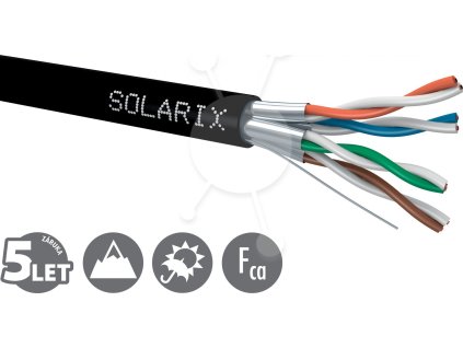 Instalační kabel Solarix CAT6A STP PE Fca 500m/cívka venkovní SXKD-6A-STP-PE