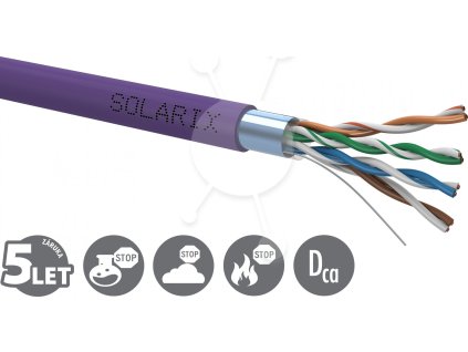Instalační kabel Solarix CAT5E FTP LSOH Dca-s1,d2,a1 500m/cívka SXKD-5E-FTP-LSOH