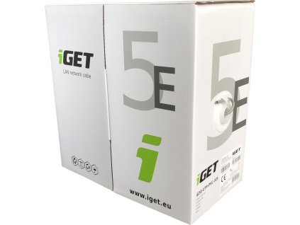 Instalační kabel iGET CAT5E UTP PVC Eca 305m/box, drát, s třídou reakce na oheň Eca
