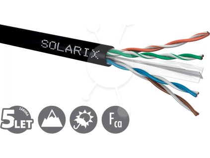Instalační kabel Solarix CAT6 UTP PE Fca venkovní 500m/cívka SXKD-6-UTP-PE