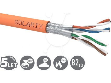 Instalační kabel Solarix CAT7A SSTP LSOHFR B2ca-s1,d1,a1 500m/cívka SXKD-7A-1200-SSTP-LSOHFR-B2ca
