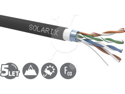 Instalační kabel Solarix CAT5E FTP PVC+PE Fca dvojitý plášť 305m/cívka SXKD-5E-FTP-PVC+PE