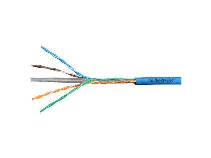 Kabel U/UTP Cat.6 4x2xAWG24 300 MHz, LS0H modrý, Eca, drát