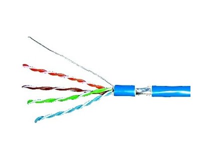 Kabel F/UTP Cat.5e 4x2xAWG24, LS0H plášt modrý, box 305m