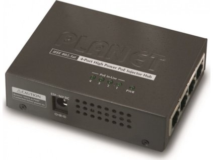 Planet HPOE-460 PoE injektor, 4x 1Gbps PoE 802.3at 30/120 W