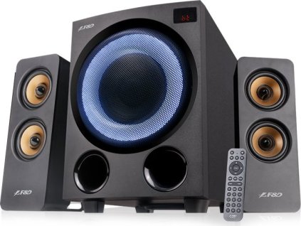 FENDA F&D repro F770X/ 2.1/ 76W/ černé s RGB/ BT5.0/ FM rádio/ USB přehrávání/ optický vstup/ dálkové ovládání