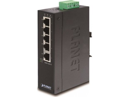 Planet ISW-501T Průmyslový Switch 5x 10/100M, -40~+75°C, TB napájení 12-48VDC, DIN, kovové šasi