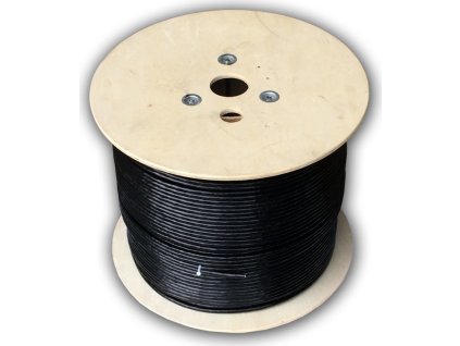 DATACOM S/FTP drát CAT7  PE,Fca  500m cívka, plášť černý  OUTDOOR