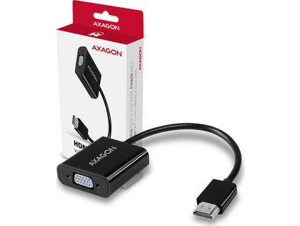 AXAGON RVH-VGAN, HDMI -> VGA redukce / adaptér, FullHD, audio výstup, micro USB nap. konektor