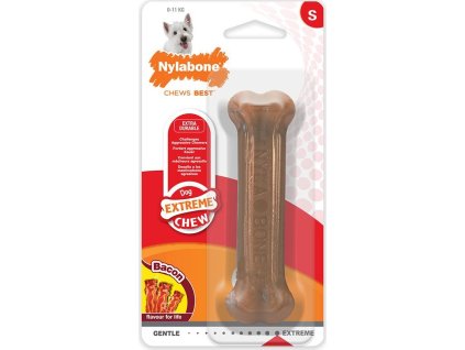 Nylabone hračka Extreme kost příchuť slanina S
