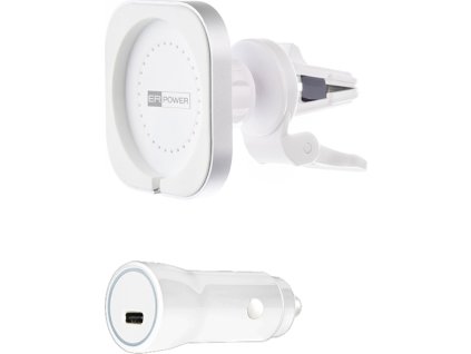 ER POWER CAR VENT MOUNT držák pro MagSafe nabíječku + 20W autonabíječka - bílá