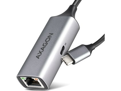 AXAGON ADE-TXPD, USB-C 3.2 Gen 1 - Gigabit Ethernet síťová karta, Asix AX88179, PD 100W, auto instal