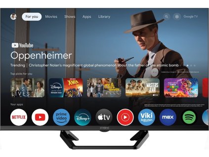 STRONG SMART LED TV 32"/ SRT32HG4723C/ HDR/ 1366x768/ DVB-T2/C/S2/ H.265/HEVC/ 2x HDMI/ USB/ Wi-Fi/ LAN/ F/ 12V GoogleTV