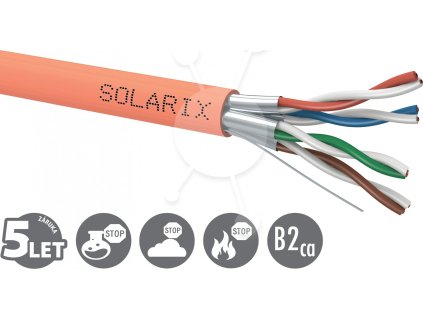 Instalacní kabel Solarix CAT6A STP LSOH B2ca-s1,d1,a1 500m/cívka SXKD-6A-STP-LSOH-B2ca