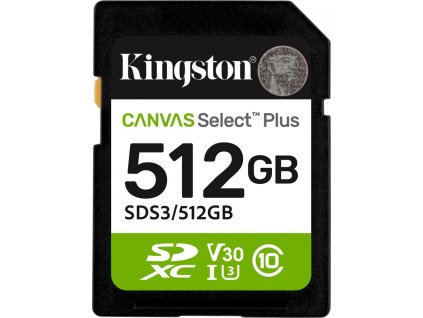 Kingston Canvas Select Plus/SDXC/512GB/UHS-I U3 / Class 10
