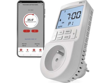 GoSmart Termostat do zásuvky s funkcí digitálního časovače 2v1 s WiFi