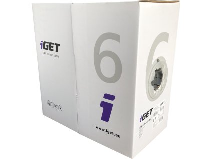 Instalační kabel iGET CAT6 UTP PVC Eca 305m/box, kabel drát, s třídou reakce na oheň Eca