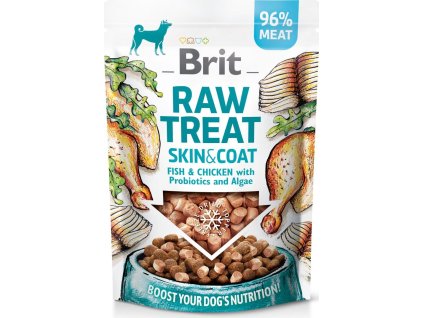 Brit RAW TREAT Skin&Coat Freeze-dried treat and topper Fish&Chicken 40 g